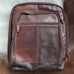 Elegant Brown Leather Backpack for Men